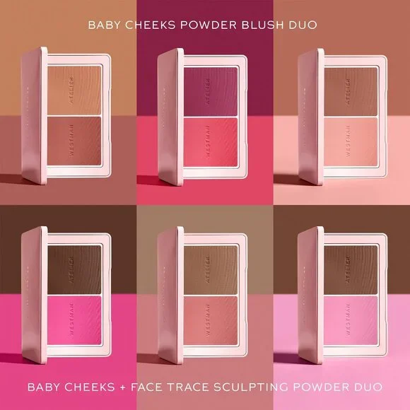 NIB ✅Westman Atelier POPPET GANACHE Baby Cheeks +Face Trace Sculpting Powder Duo